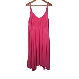 Torrid Super Soft Pink Sharkbite Midi Dress Adjustable Straps Pockets! Size 2 2X